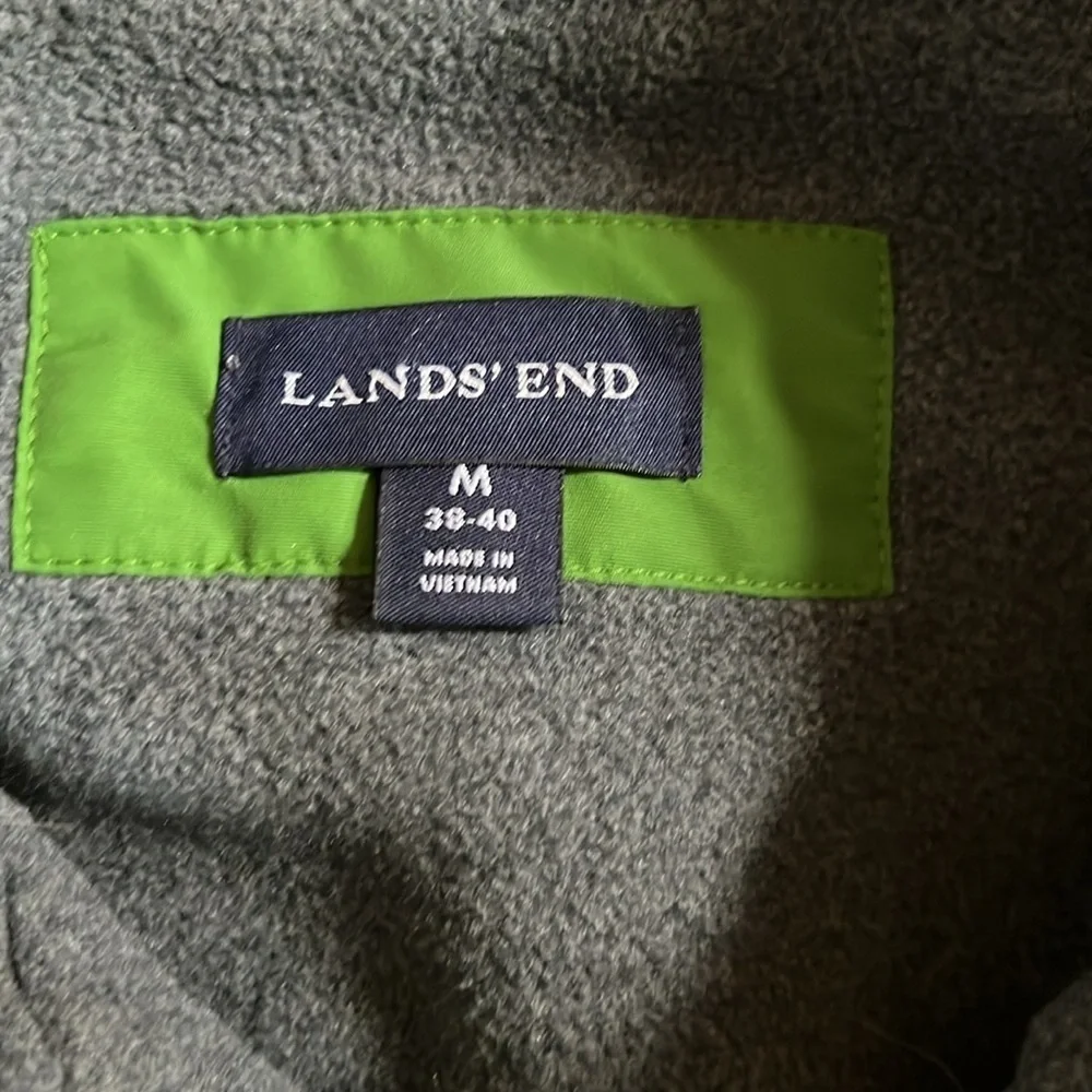Lands End men’s Green Bomber Jacket Medium Winter Full zip Outdoor waterproof - Picture 5 of 9